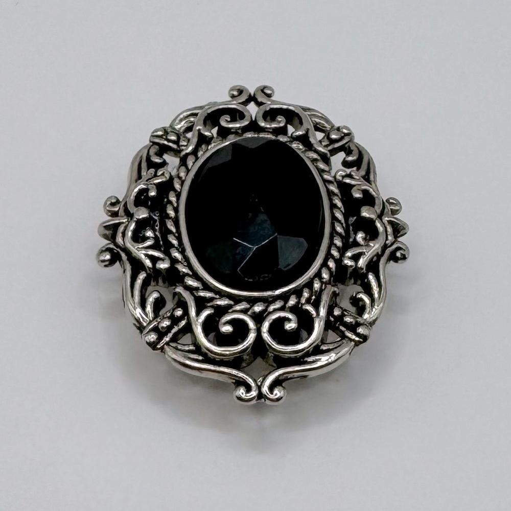 VINTAGE Black Rhinestone Baroque Button Cover - Picture 5 of 15